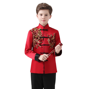 儿童唐装中国风演出服古风童装儿童中山装表演服男童合唱服秋款