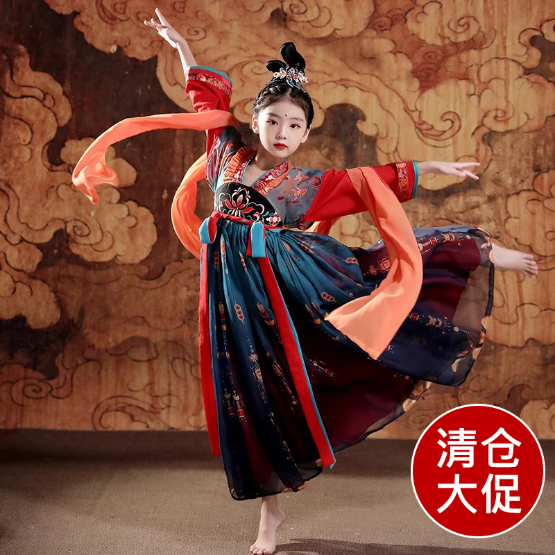 女童古风敦煌飞天汉服连衣裙