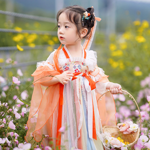 女童汉服秋季小女孩中国风超仙古装襦裙儿童唐装连衣裙公主裙新款