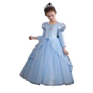 万圣节儿童服装女童白雪公主裙冰雪奇缘灰姑娘爱莎安娜cos演出服