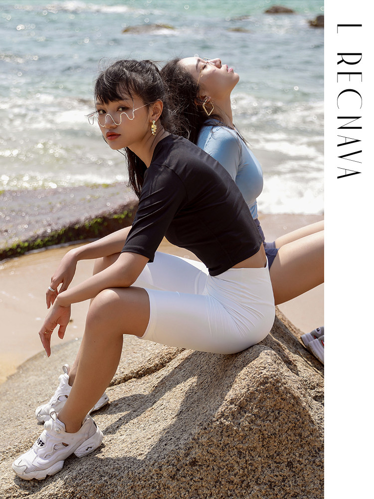 RECCO LRECNAVA beauty back YOGA suit FEMALE NUDE tight fit SHORT sleeve quick-drying sports top T-shirt HALF sleeve