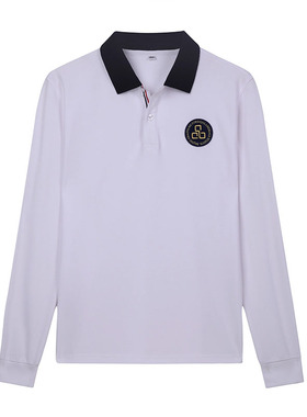 春秋夏季北京朝阳外国语学院新款白色长袖短袖前门加彩条校服班服