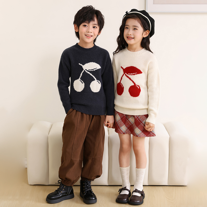 儿童加厚羊绒衫秋冬新款