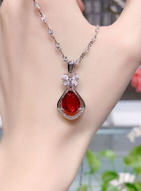 吊坠银项链送女友送闺蜜女锆石