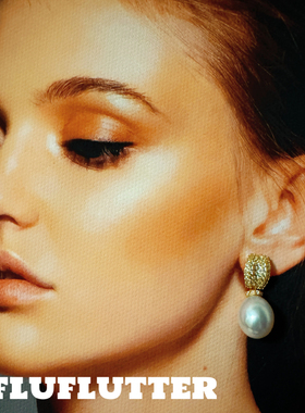 Fluflutter｜馥芙特高级轻奢精致小资女生时髦天然珍珠耳钉耳饰