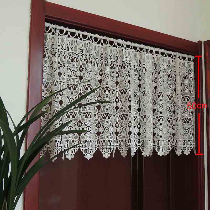 挂帘免打孔窗帘门帘镂空绣花短帘