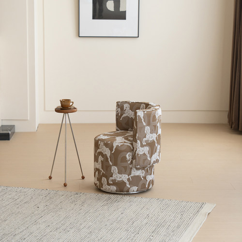 美之趣 法式化妆凳旋转梳妆凳轻奢风设计师旋转凳子皇家马匹提花