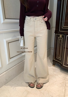 显瘦百搭长裤 正版 女修身 OFFICIAL十三行冬加绒直筒微喇牛仔裤