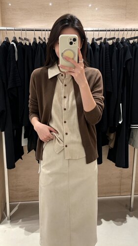 CICI CLEA老钱风亚麻撞色拼领假两件羊毛针织小衫女早秋百搭上衣