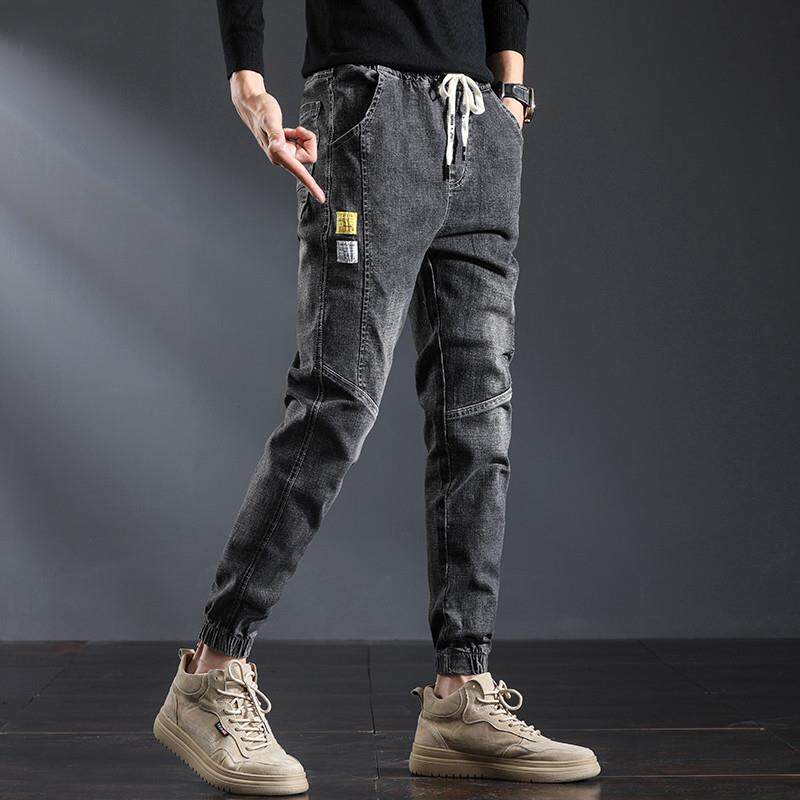 夏季薄款休闲牛仔裤男士束脚春秋九分小脚工装男裤子男款2025新款