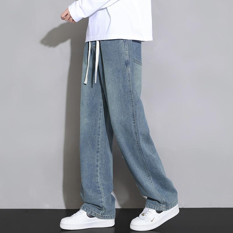 牛仔裤男夏季新款美式宽松直筒阔腿裤子时尚潮流春秋潮牌休闲长裤