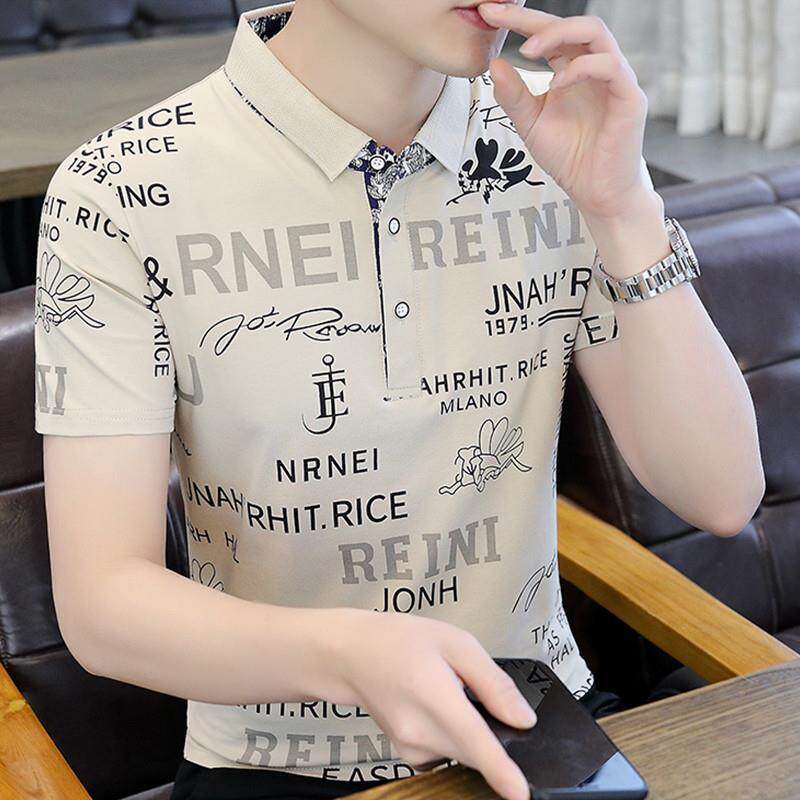 时尚潮流男士polo衫短袖T恤休闲男装翻领夏季新款有领纯棉冰丝