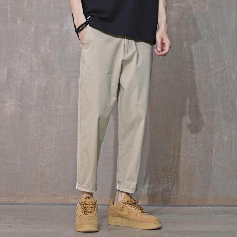 夏季新款休闲 时尚直筒九分裤男士休闲裤宽松弹力潮版男款9分裤子