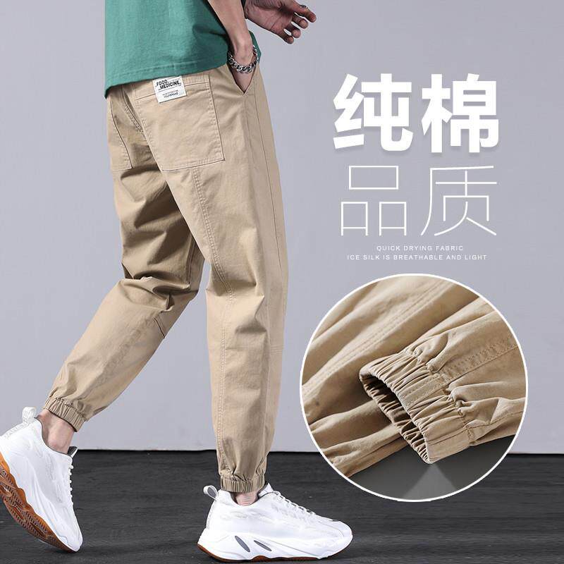 春秋卡其色工装裤子男款纯棉男士九分休闲裤男裤2025新款夏季薄款