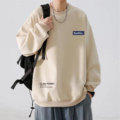 美式纯棉圆领无帽青少年卫衣男款女秋冬2025新款宽松oversize重磅