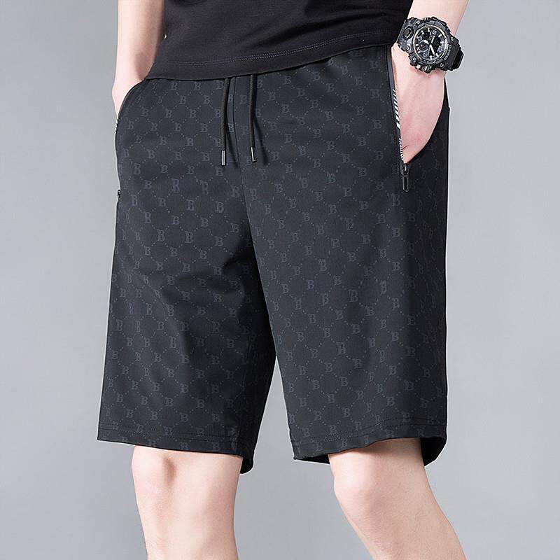 冰丝休闲时尚男士短裤新款夏季外穿大裤衩薄款裤子运动五分裤中裤