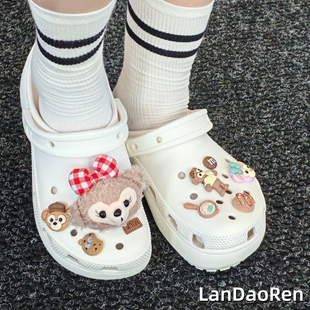 洞洞鞋配饰鞋扣鞋花卡骆驰装饰时尚可爱DIY毛绒质感适配Crocs