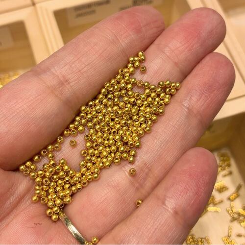 925银2mm古法磨砂光珠克价一克约50个