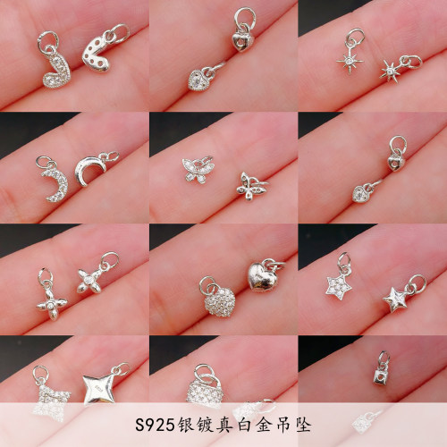 S925银镀金镶钻吊坠提溜
