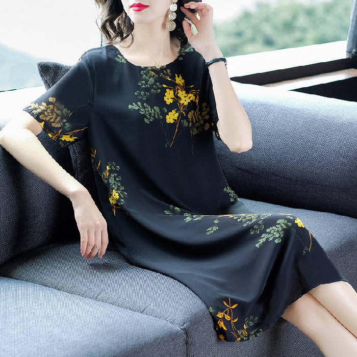大碼女裝夏裝遮肚子顯瘦貴夫人宮廷風連衣裙洋氣媽媽減齡胖mm裙子