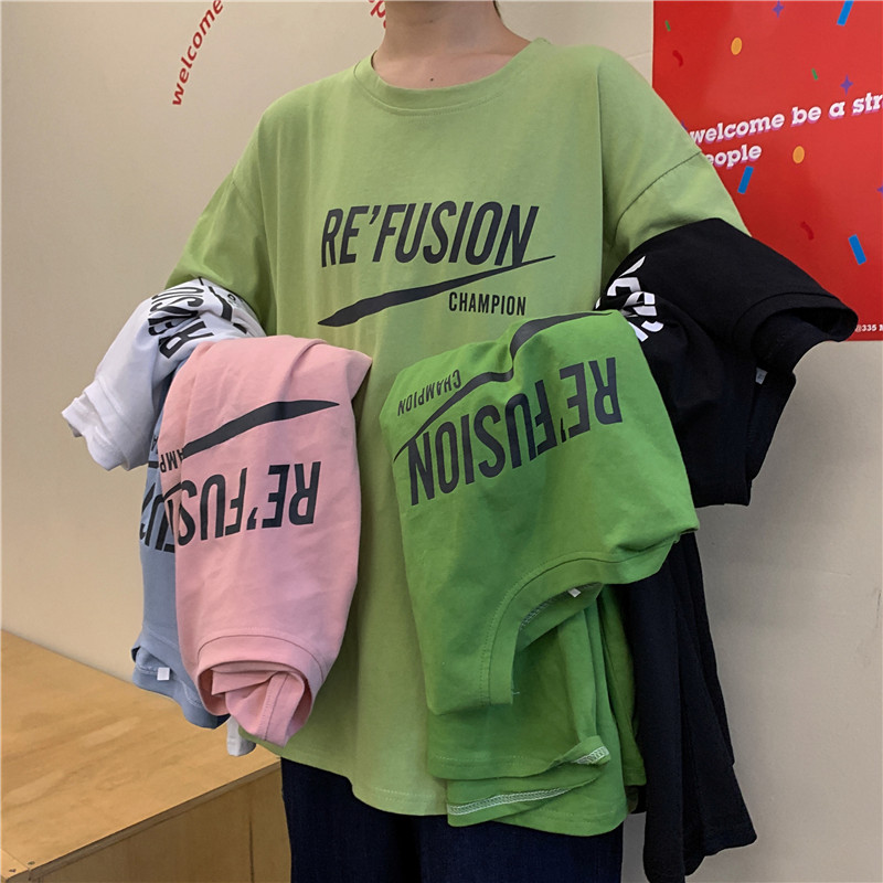 Super fire net red short sleeve t-shirt female summer new Korean loose lazy style student half sleeve clothes