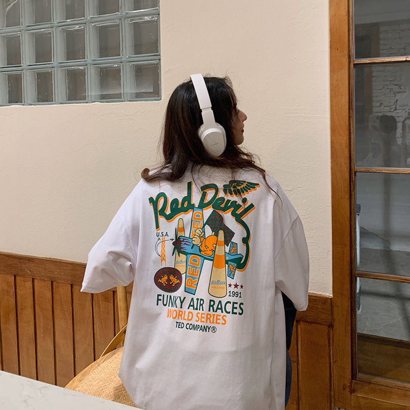 Real shot Harajuku short sleeve T-shirt women's summer top