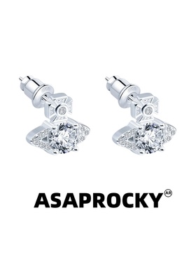 ASAPROCKY欧美嘻哈风银针高级感超级帅气小众中性ins小行星耳钉款