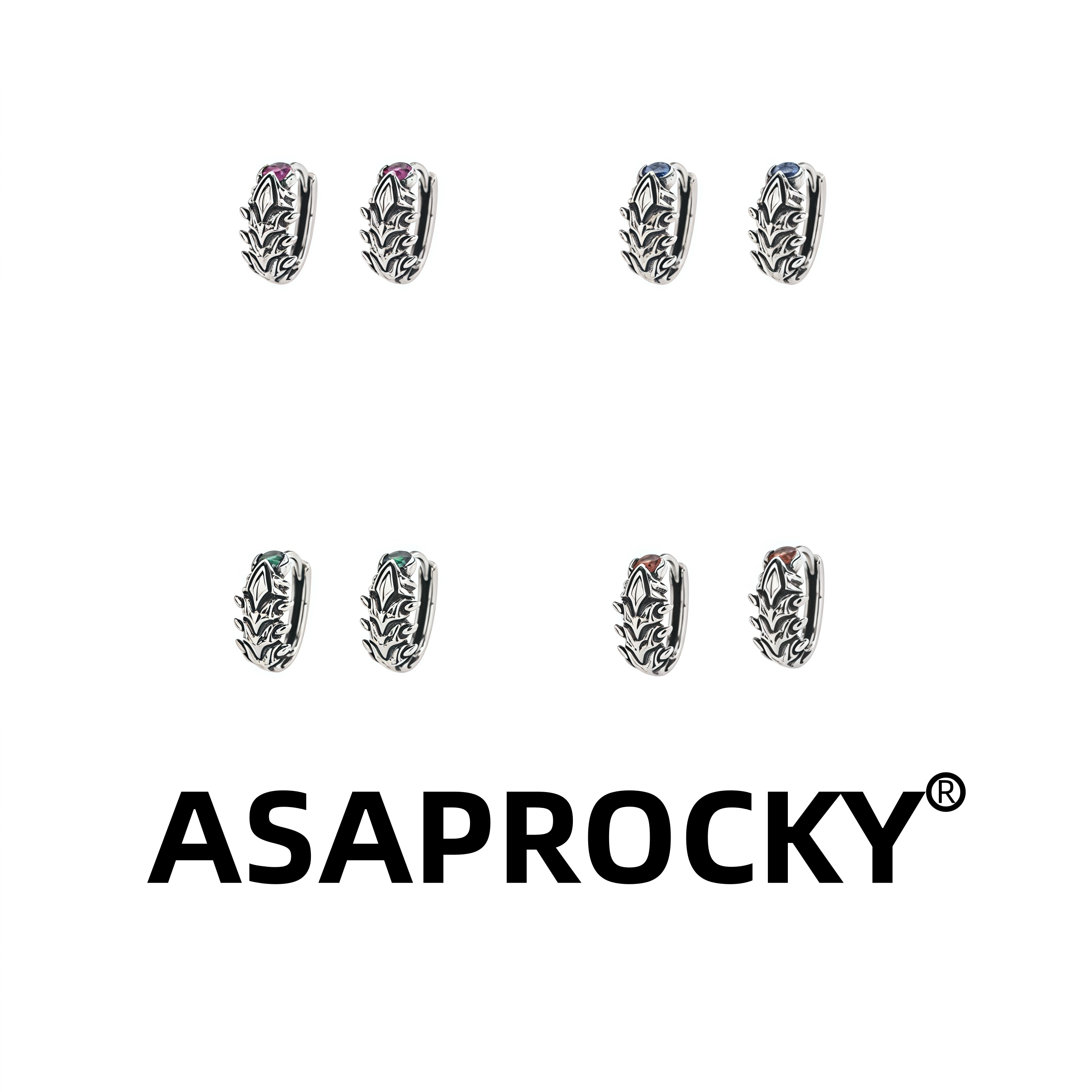 ASAPROCKY复古做旧暗黑蜈蚣耳环S925银针男女同款百搭轻奢设计感