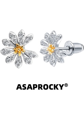 ASAPROCKY欧美嘻哈风百搭高级感瓣雏菊银针男女同款时尚潮流耳钉