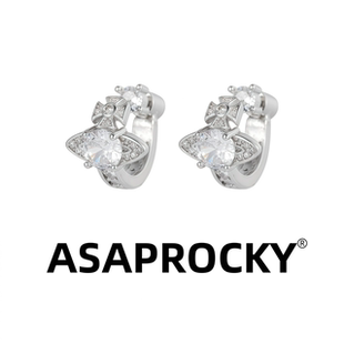 ASAPROCKY嘻哈风轻奢土星耳钉耳环高级感百搭耳圈男女ins时尚 同款