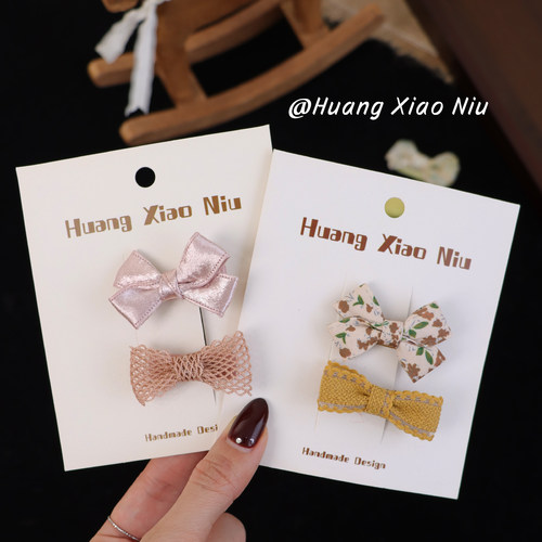 黄小妞手工甜美蝴蝶结女宝宝发夹