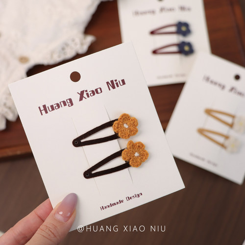 黄小妞手工复古韩系花朵发夹
