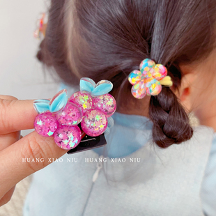 黄小妞韩版儿童发饰新款发绳小辫皮筋发圈樱桃女孩公主