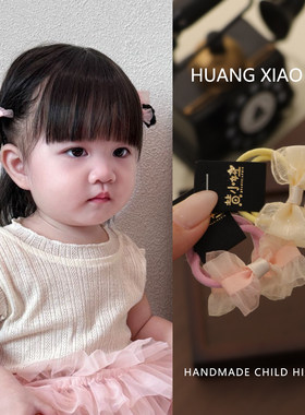 黄小妞女童雪纱蝴蝶结发圈