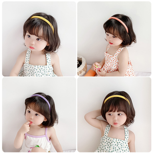 黄小妞宝宝发箍韩版 儿童彩色细边头箍小女孩可爱纯色甜美头饰 新款