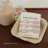 黄小妞夏日儿童糖果色格纹发夹可爱女童侧边刘海碎发基础bb夹