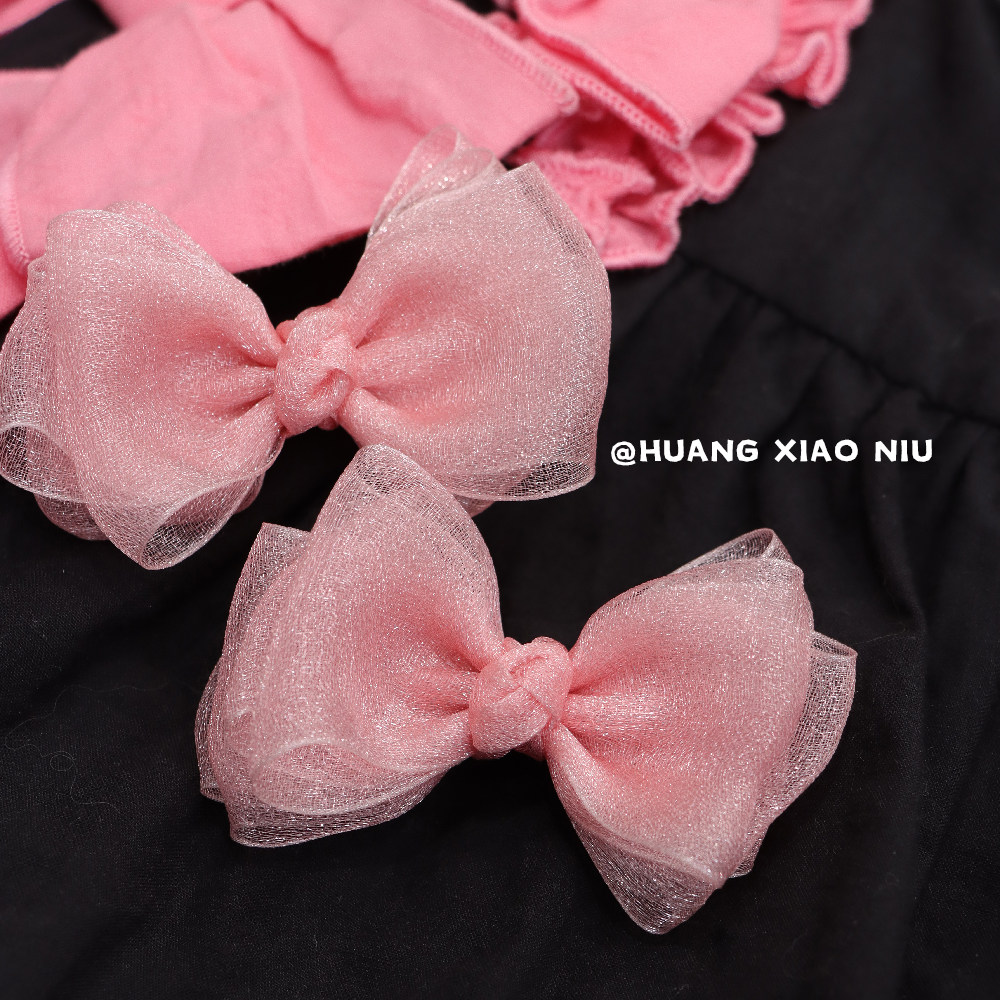 黄小妞韩版ins风儿童粉色雪纱蝴蝶结女童生日礼服洋气发饰,童装/婴儿装/亲子装,发饰,淘宝优惠券,粉丝福利购,淘宝优惠卷
