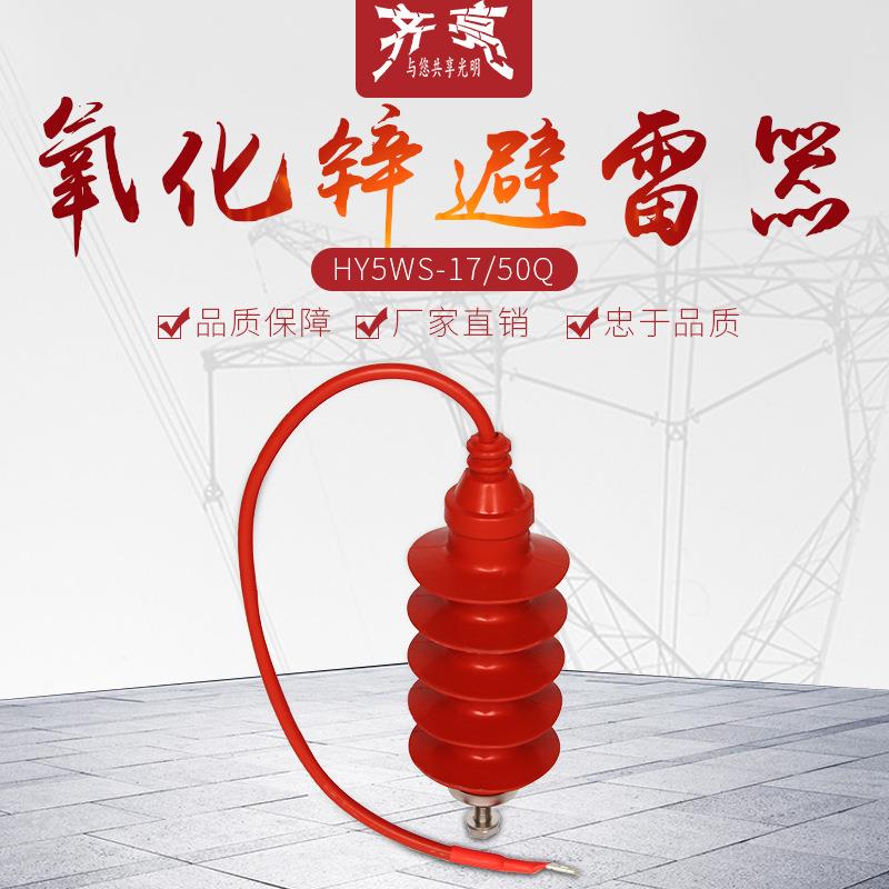 12KV复合绝缘高压避雷器HY5WS-17/50Q全绝缘氧化锌避雷器带线