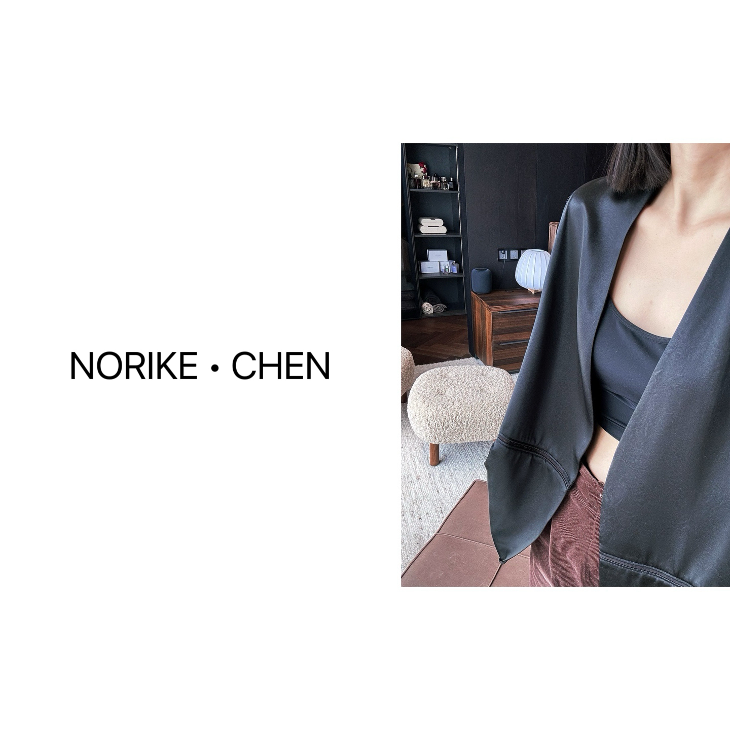 简约拼接设计显瘦廓形外套NK43133