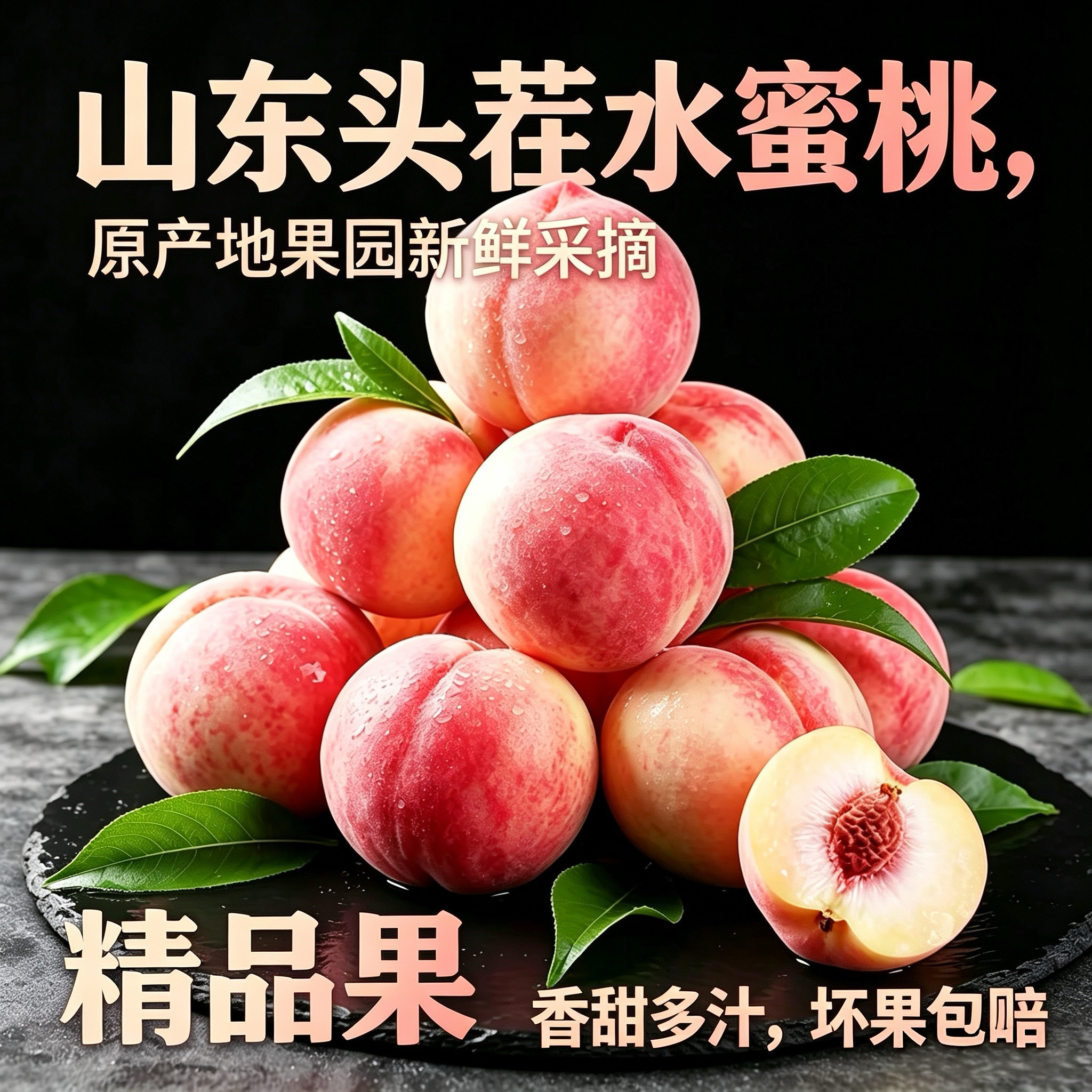 现摘正宗山东水蜜桃子脆桃毛桃新鲜水果当季孕妇水果脆甜多汁桃子