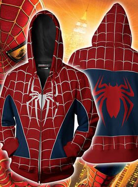 2023漫威超级英雄同款雷米托比蜘蛛侠迈尔斯动漫3Dcos连帽卫衣服