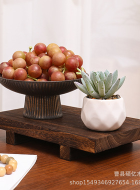 木质底座支架托盘实木家用浴室洗浴用品托盘香薰洗发水花盆底座