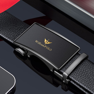 英皇保罗男士皮带头层牛皮自动扣腰带男款高档商务真皮品牌裤带男