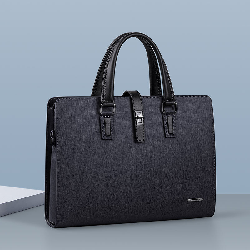 英皇保罗真皮公文包商务简约男士包包2023新款时尚斜挎单肩手提包