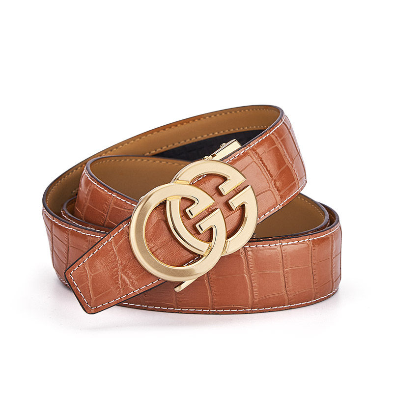 保罗皮带男士真皮年轻人时尚奢侈品牌腰带2023新款高档商务裤带潮