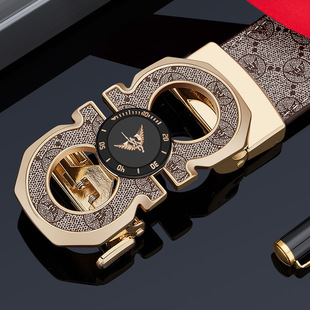 保罗新款男士皮带真皮自动扣高档牛皮腰带年轻人商务潮流时尚裤带