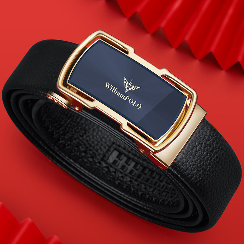 保罗皮带男士真皮2024新款头层牛皮腰带简约商务裤带正品高档品牌