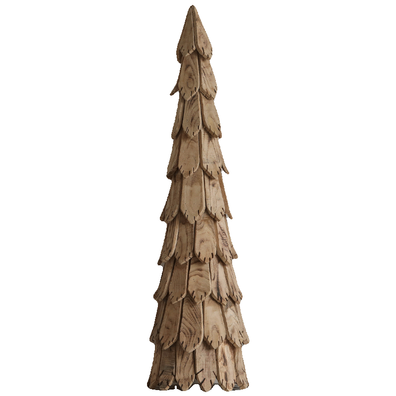 木片松树圣诞树装饰摆件客厅大型实木落地侘寂风民宿摆设大中小号