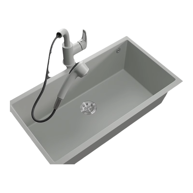 欧洲进口迈锐博石英石水槽洗手盆厨房大单槽淘菜盆洗碗池台下盆