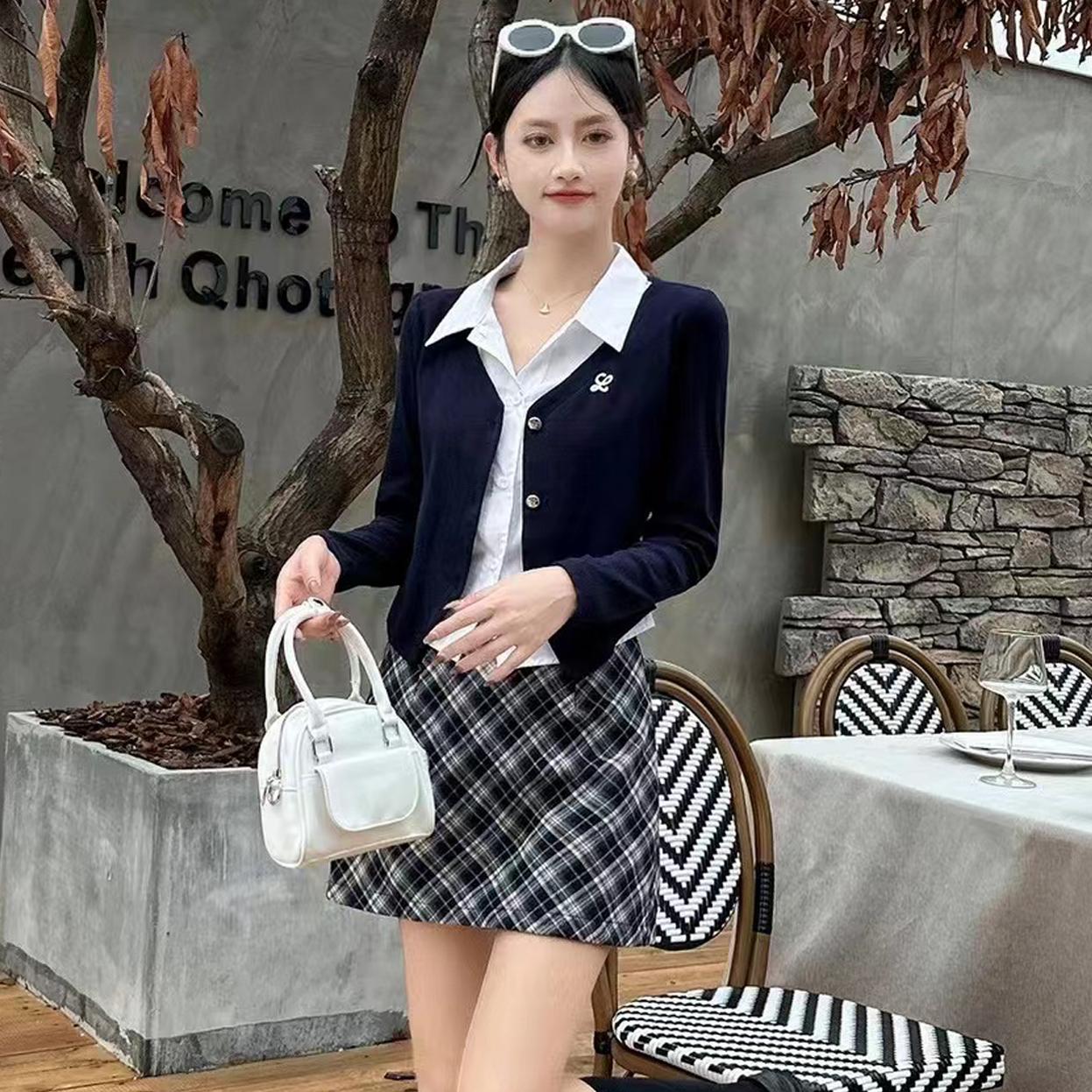 小个子学院风显瘦时尚套装